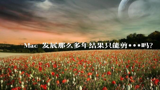 Mac 发展那么多年结果只能剪***吗？